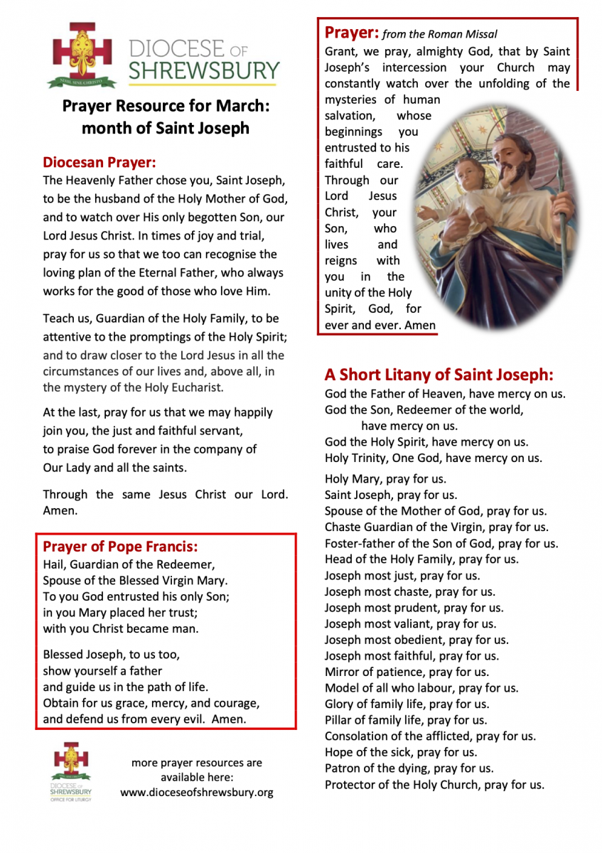 Prayer Resource for March Month of St Joseph